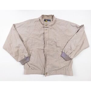 Vintage Derby Jacket Mens Small Beige Full Zip Bomber 90s Outdoors Adult Casual
